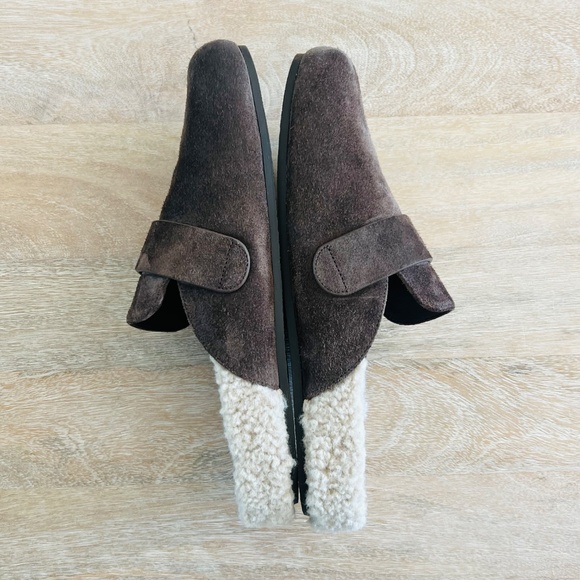Tory Burch Mellow Suede Shearling Mules - Picture 9 of 12